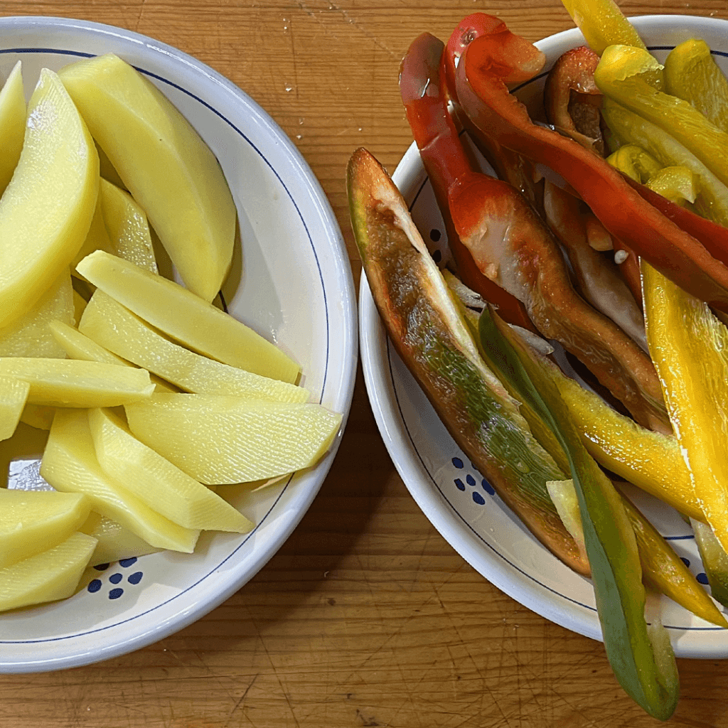 Ricetta Patate e Peperoni 01